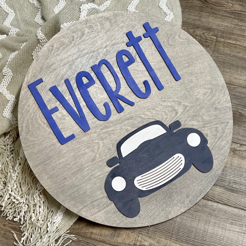 Classic Car Nursery Decor Vintage Car Nursery Round Name Etsy Canada