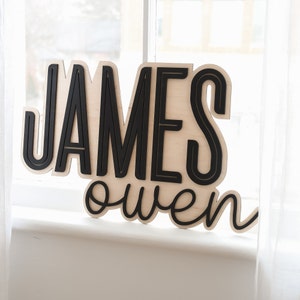 Custom Wooden Name Sign, Baby Name Sign, Boho Nursery Decor, Nursery Sign With Middle Name, Above Crib Wall Decor, Kids Room Decor