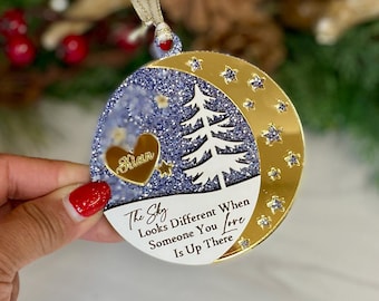 Adorno conmemorativo personalizado: regalo de recuerdo de acrílico con brillantina