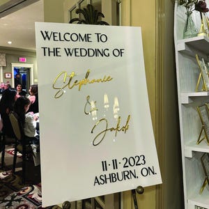 Wedding Welcome Acrylic Sign With 3D Mirror Names, Bridal Shower Welcome Sign, Modern Wedding Decor, Welcome Engagement Party Sign,