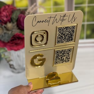 Customizable Social Media QR Code Sign: Acrylic Business Display