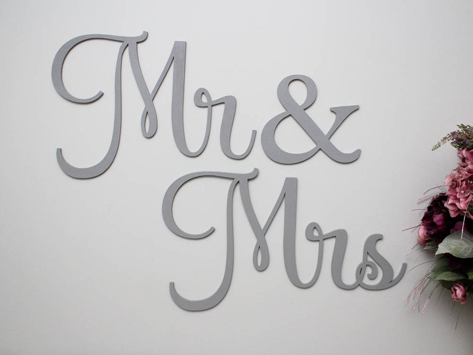 Mr and Mrs Wall Sign Wedding Backdrop Decor Over The Bed Etsy