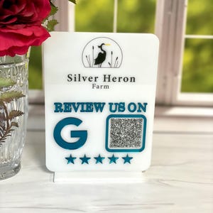 Letrero de reseñas de Google personalizado para empresas, letrero de acrílico, letrero con código QR para solicitar reseñas, enlace de reseñas de empresas, letrero de reseñas de Yelp