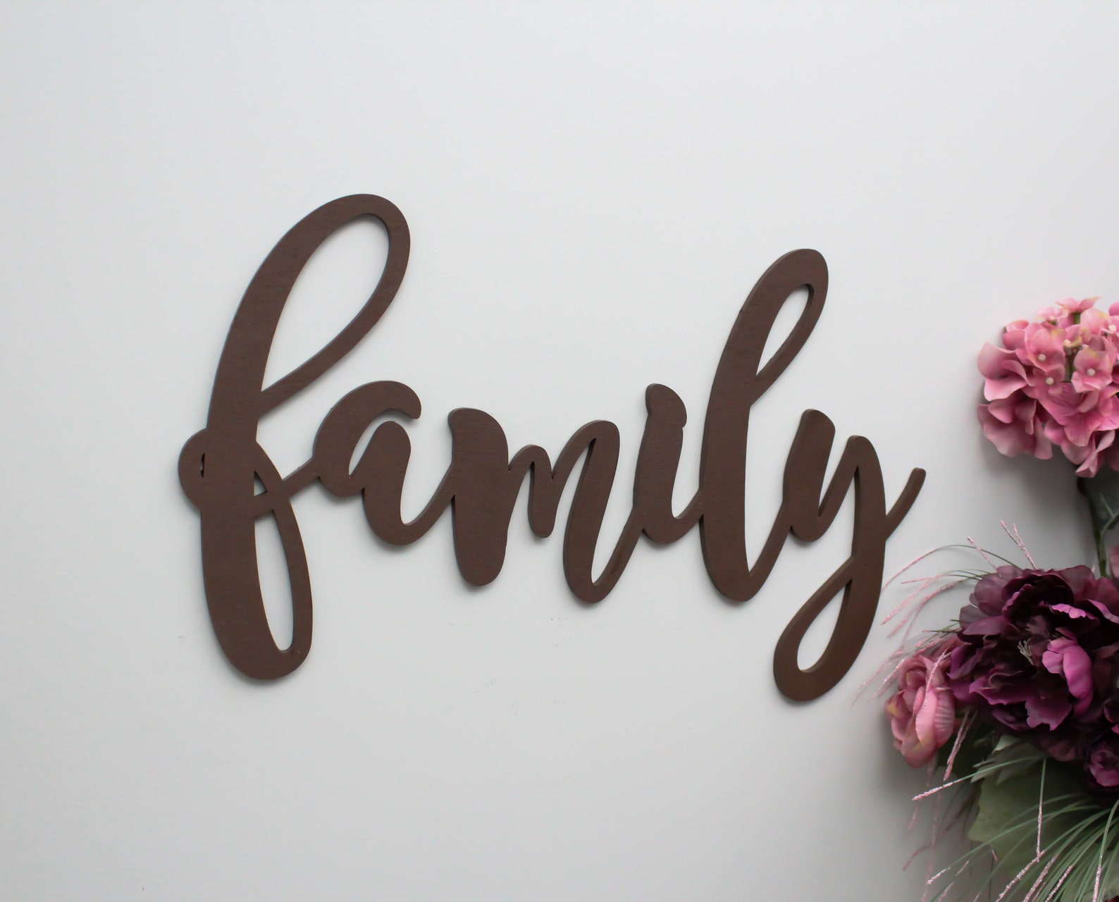 Signo de madera de la familia letras de pared grandes | Etsy