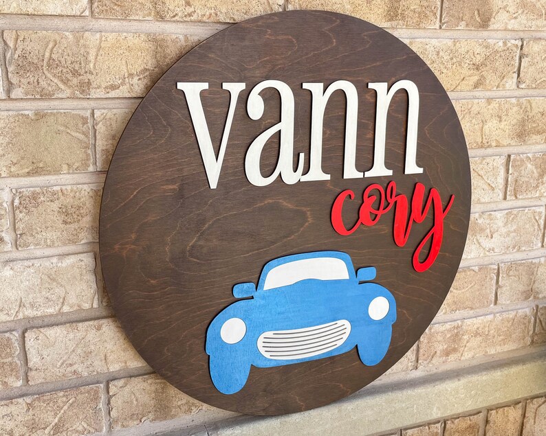 Classic Car Nursery Decor Vintage Car Nursery Round Name Etsy Canada