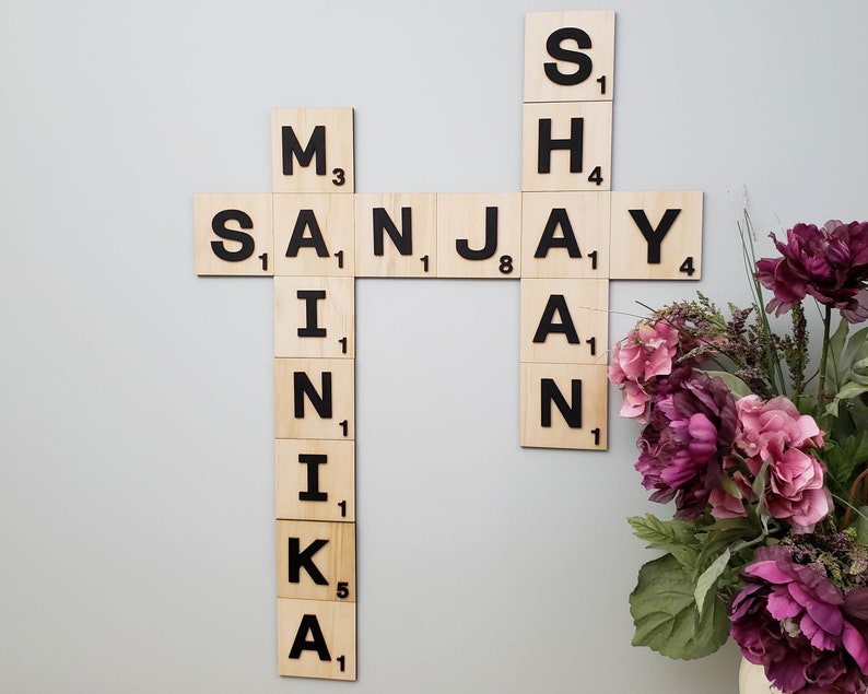 Scrabble Wall Art Puzzle Format Home Decor Personalized Etsy Canada