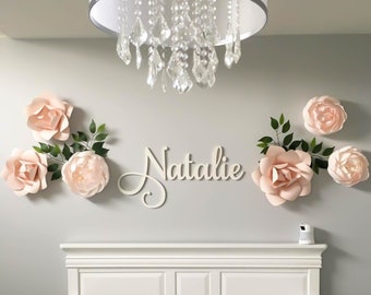 Nursery Baby Name Sign, Baby Girl Nursery Wall Décor, Wooden Name Signs, Large Wooden Letters, Nursery Letters, Custom Name Cut Out