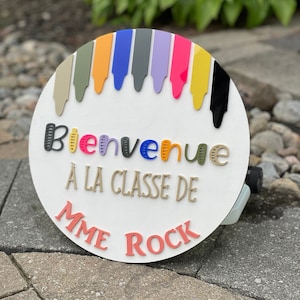 Teacher Door Hanger, Crayon Classroom Door Decor, Teacher Welcome Sign, Teacher Appreciation Gift, Classroom Sign, Gift For Teacher