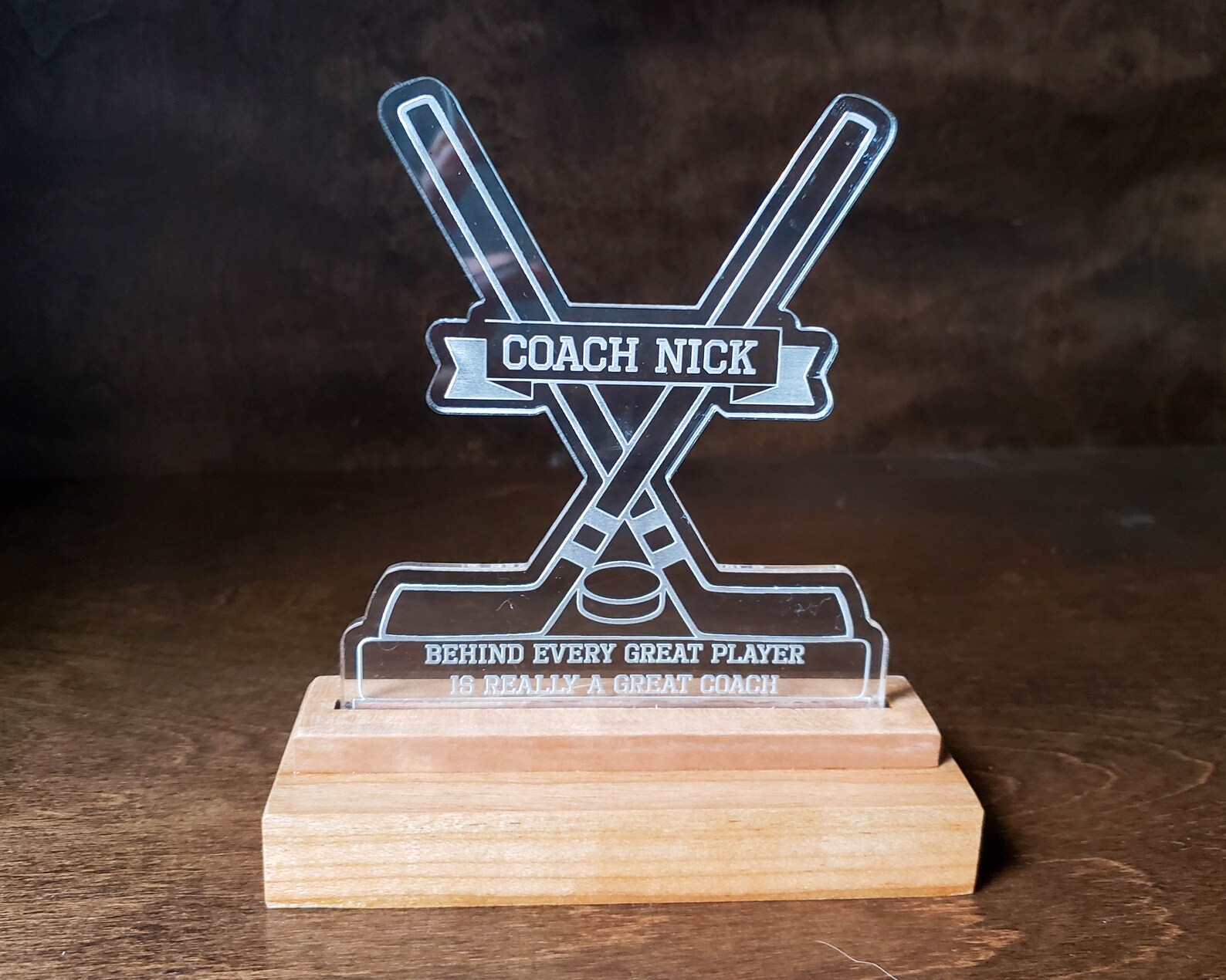 Personalized Hockey Coach Gift Office Desk Decor Hockey Etsy