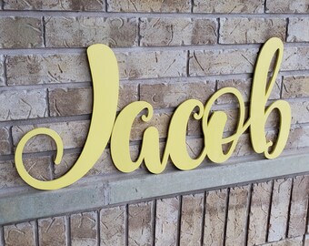 Custom Wood Name Sign, Baby Nursery Name Decor, Large Wooden Letters, Kids Name Sign, Family Name Wood Sign, Custom Name Cut Out