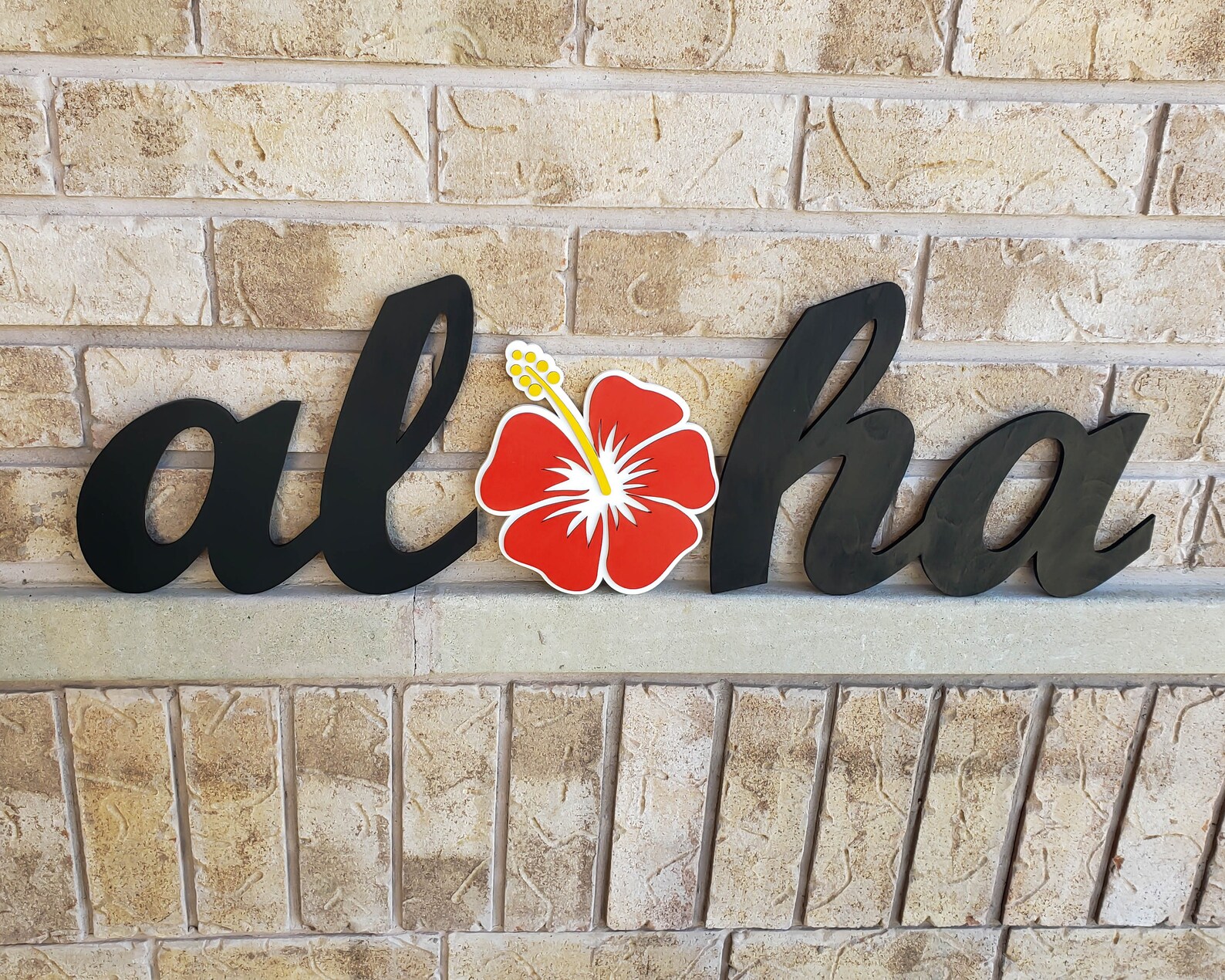 Aloha Welcome Wood Sign Hawaiian Aloha Sign Hawaiian Room Etsy