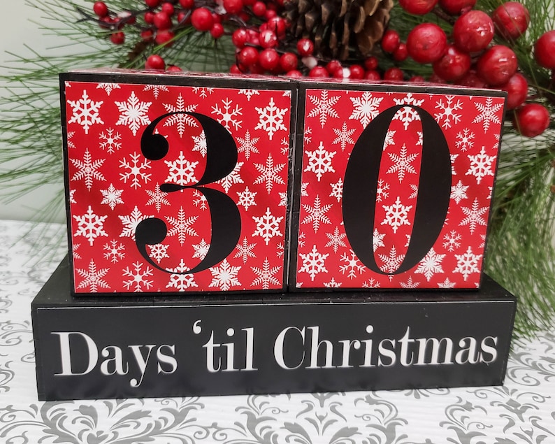 Days til Christmas Countdown Blocks Holidays Countdown Xmas Etsy