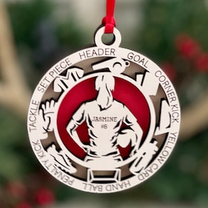 Soccer Christmas Ornament Personalized, Custom Sports Christmas Ornament, Soccer Player Gifts, Soccer Team Gifts, Soccer Birthday Gift