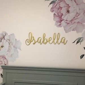 Custom Nursery Name Sign: Baltic Birch Wood, Personalized Wall Decor
