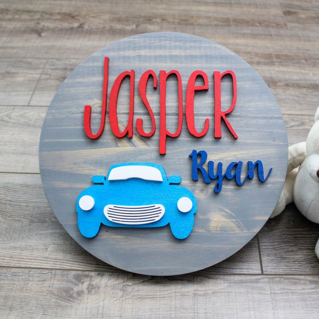 Classic Car Nursery Decor Vintage Car Nursery Round Name Etsy Canada