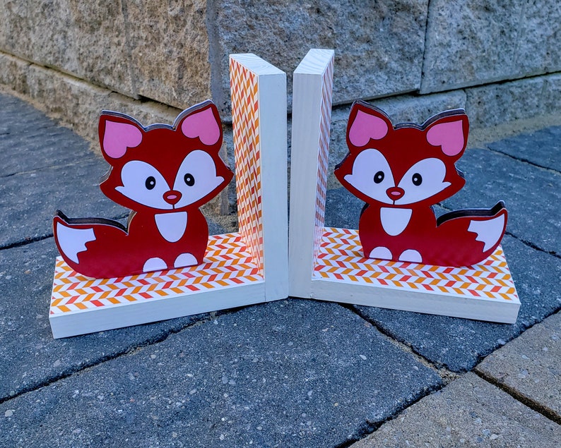 Baby Fox Bookends Woodland Nursery Decor Baby Shower Gift Etsy