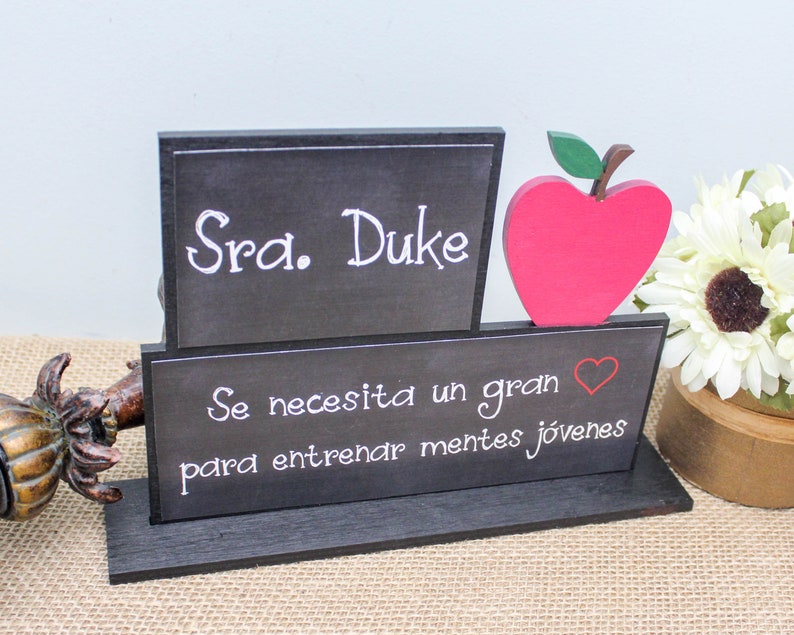 Spanish Teacher Gift Classroom Decor Teacher Name Wood Sign Etsy