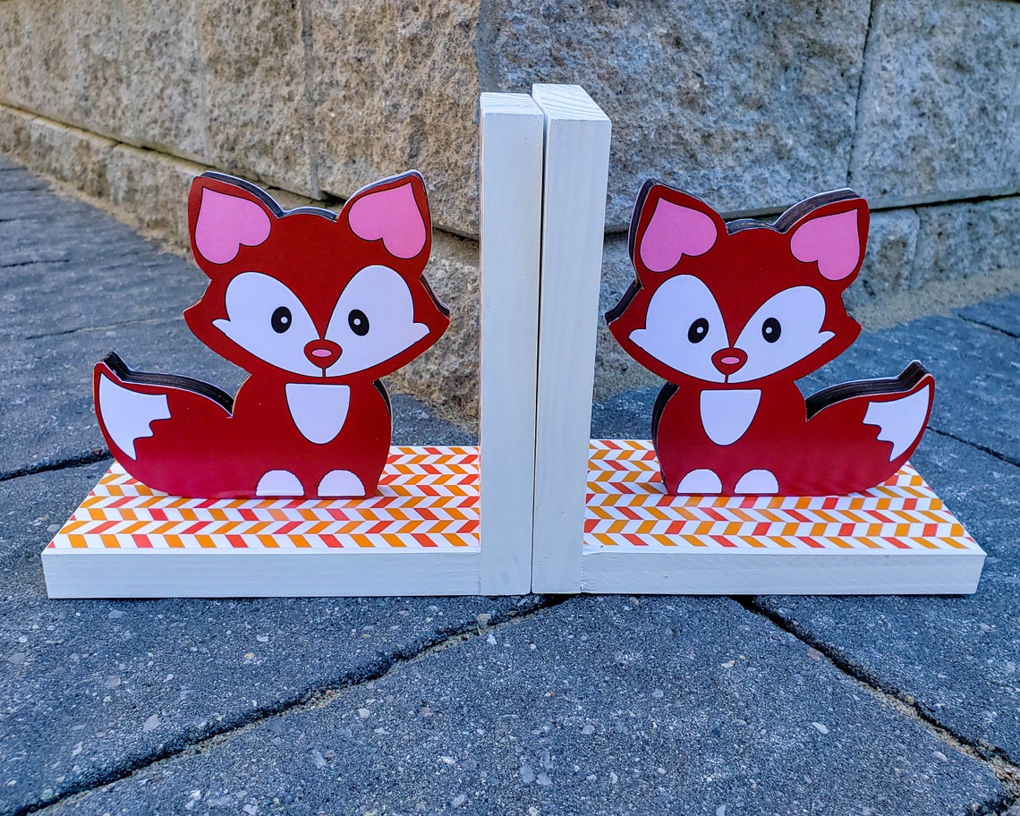 Baby Fox Bookends Woodland Nursery Decor Baby Shower Gift Etsy