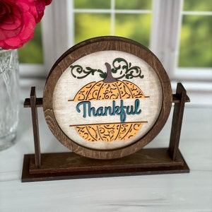 Fall Interchangeable Sign Insert: Thankful Pumpkin Decor