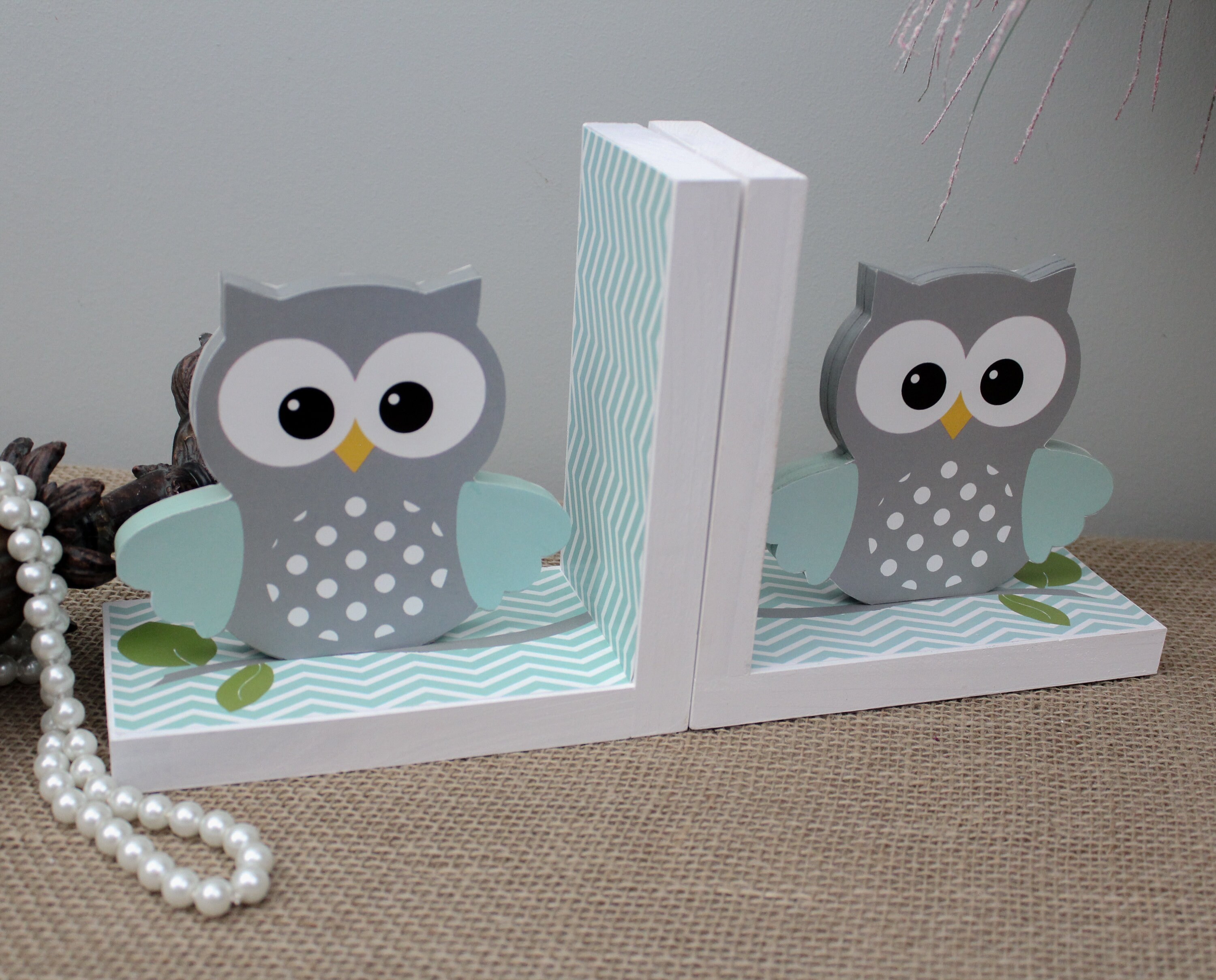 Baby Owl Bookends Owl Nursery Decor Baby Shower Gift Etsy