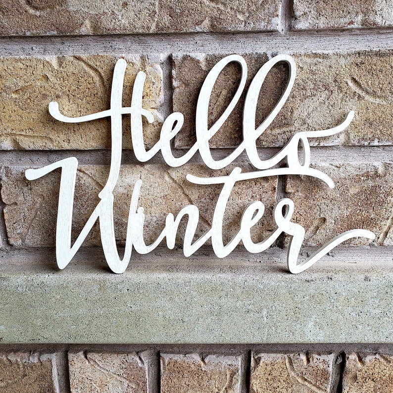 Hello Winter Wood Sign Winter Home Decor Winter Wooden | Etsy