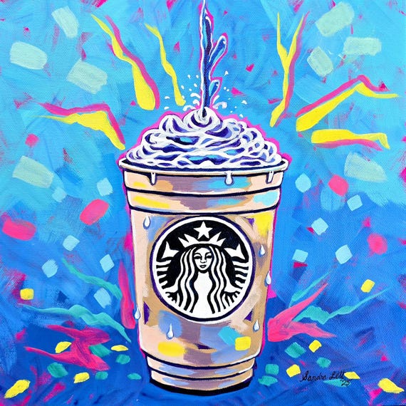Starbucks Acrylic Pop Art Painting, 12
