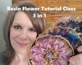 Resin Flower Coaster Tutorial Class  3 Techniques in 1