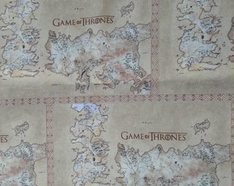 HBO Game of Thrones Cotton map of Westeros Fabric BTY