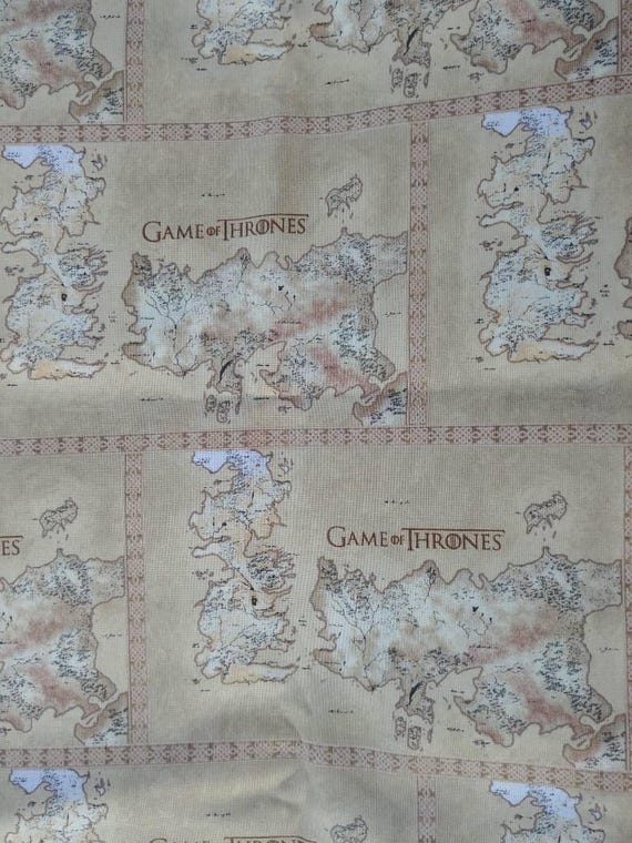 1 yard Springs HBO Game of Thrones Map of Westros Fabric