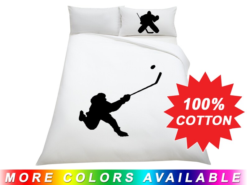 Hockey Bedding Hockey Duvet Cover Queen King Or Twin Size Etsy