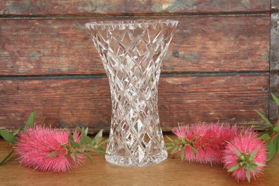 Vintage Crystal Cut Glass Vase Heavy Crystal Vase 15 5cm Etsy