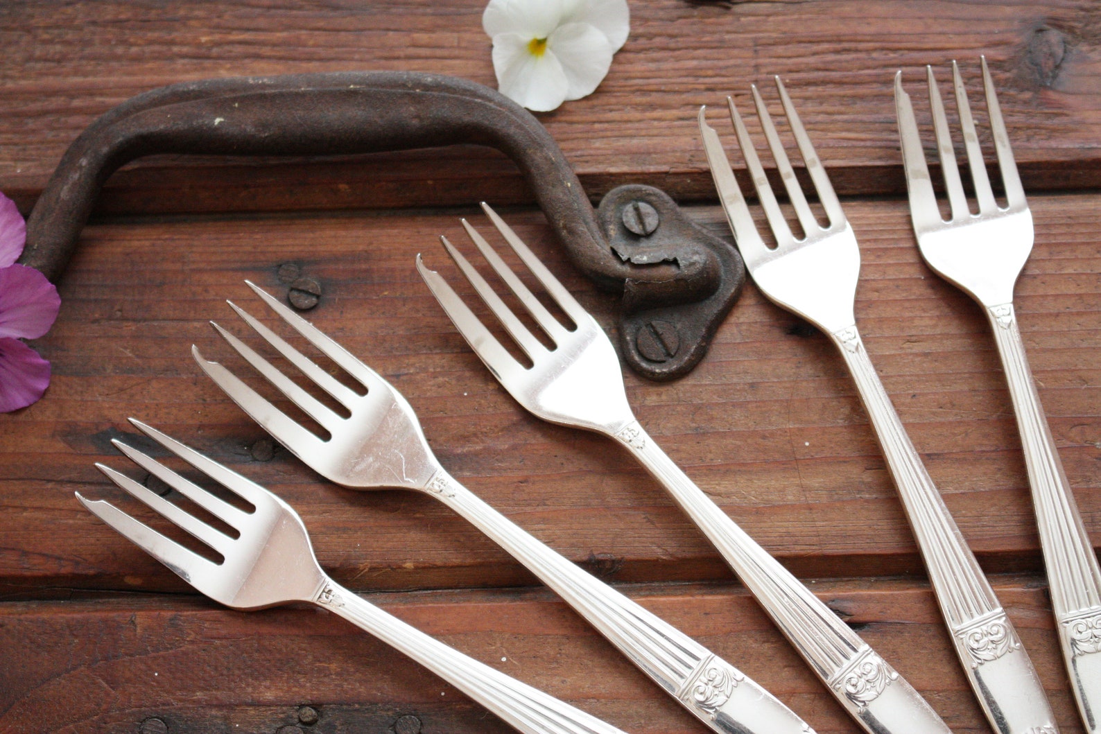 Vintage Cake Forks Elkington Plate Set of 5 Silverplate Etsy