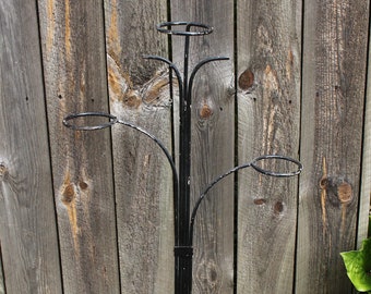 3 Ring Wrought Iron Plant Stand, Plant Holder 42" Tall