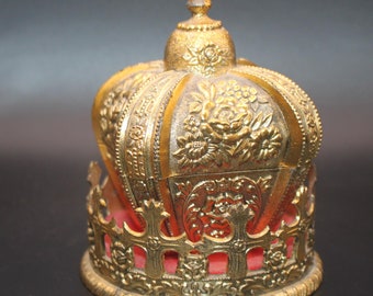 Gold Tone Crown Musical Jewelry Box