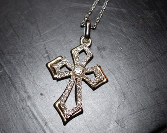 NRO Double Cross Necklace 19" - 22" Chain