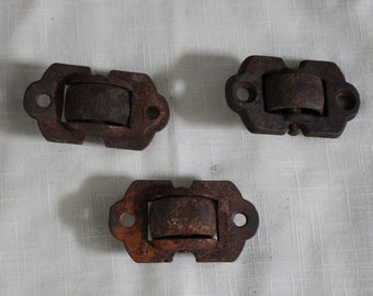 Set of 3 Antique Recessed Pocket Furniture Casters