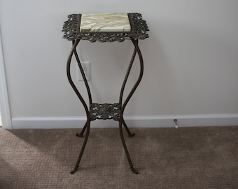 Antique plant stand with marble top online