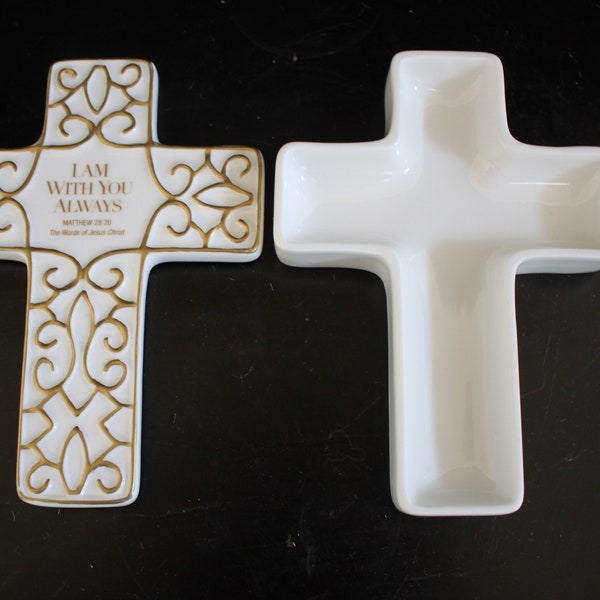 Ceramic Cross Trinket Box, I Am With You Always