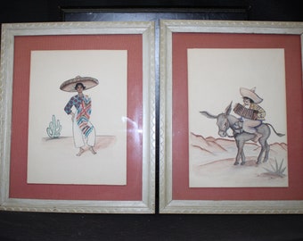Pair of Mexican Inspired Paintings