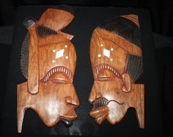 Pair of Ethnic, Tribal Profile Masks