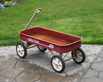 mini radio flyer wagon with wooden sides