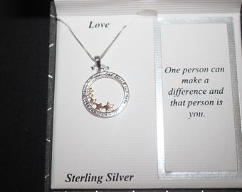Be Inspired Sterling Silver Pendant Necklace, New Old Stock
