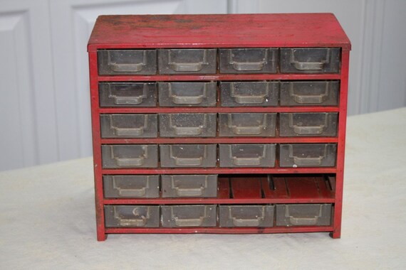 Red Metal Jiffy Tool Drawers Organizer Industrial Etsy