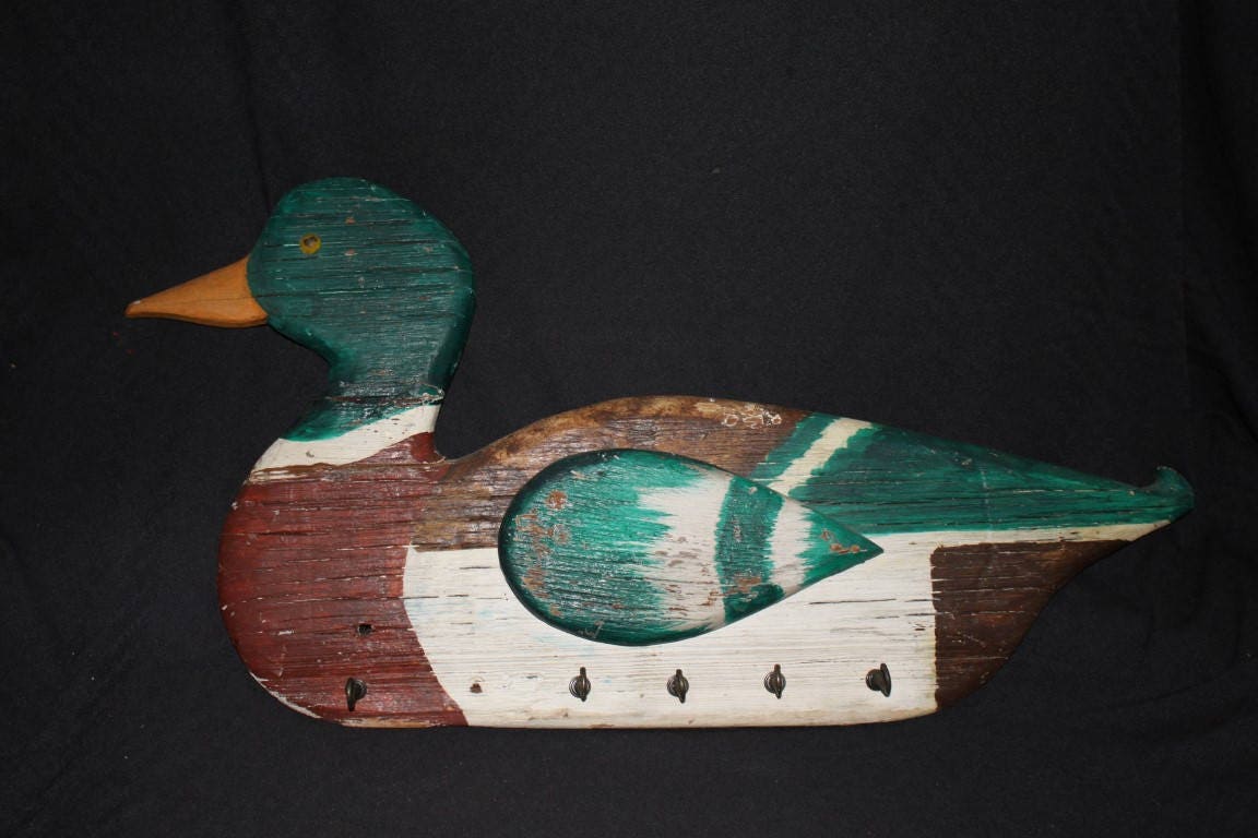 OOAK Handmade Vintage Primitive Duck Hook Hat Rack Duck Etsy