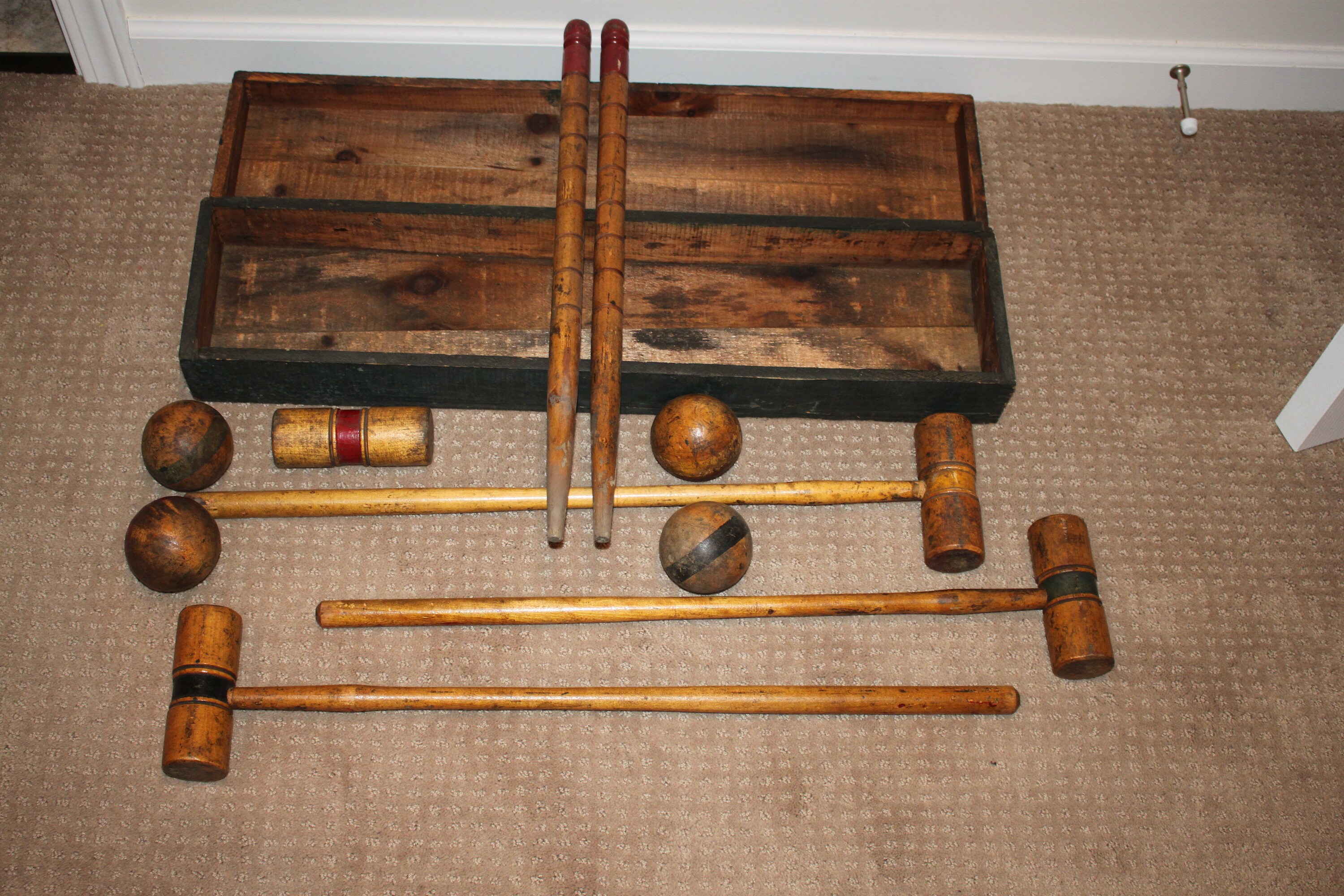 Antique Croquet Set in Wood Box Child Size Etsy