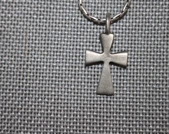 Silver Unisex Byzantine Cross Necklace 20" Cobra Chain