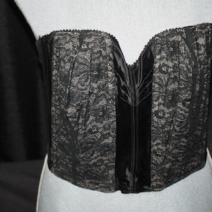 Antique Black Lace Wynton Bustier, Corset