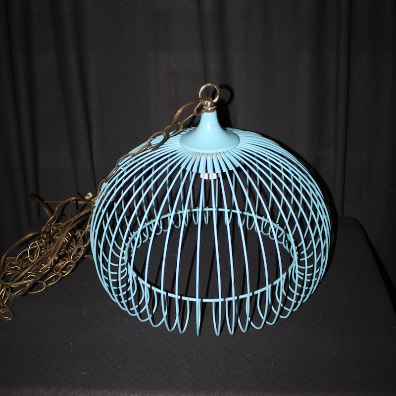 Bird Cage Pendant Light - Etsy - Led Light For Bird Cage Photo Display