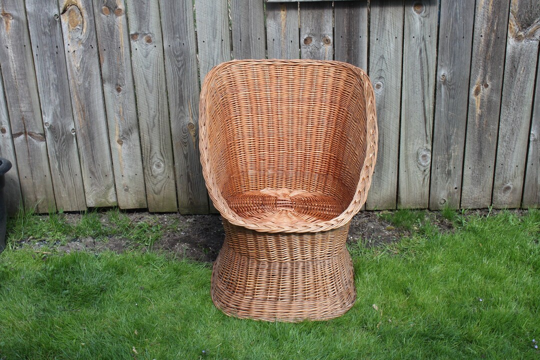 Vintage Wicker Bucket Chair Etsy