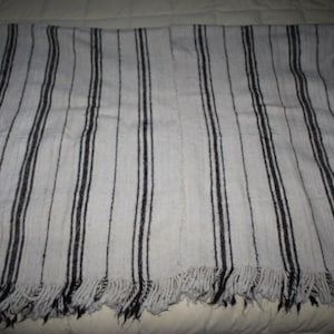 Vintage Traditional Stripe Poncho from Ecuador